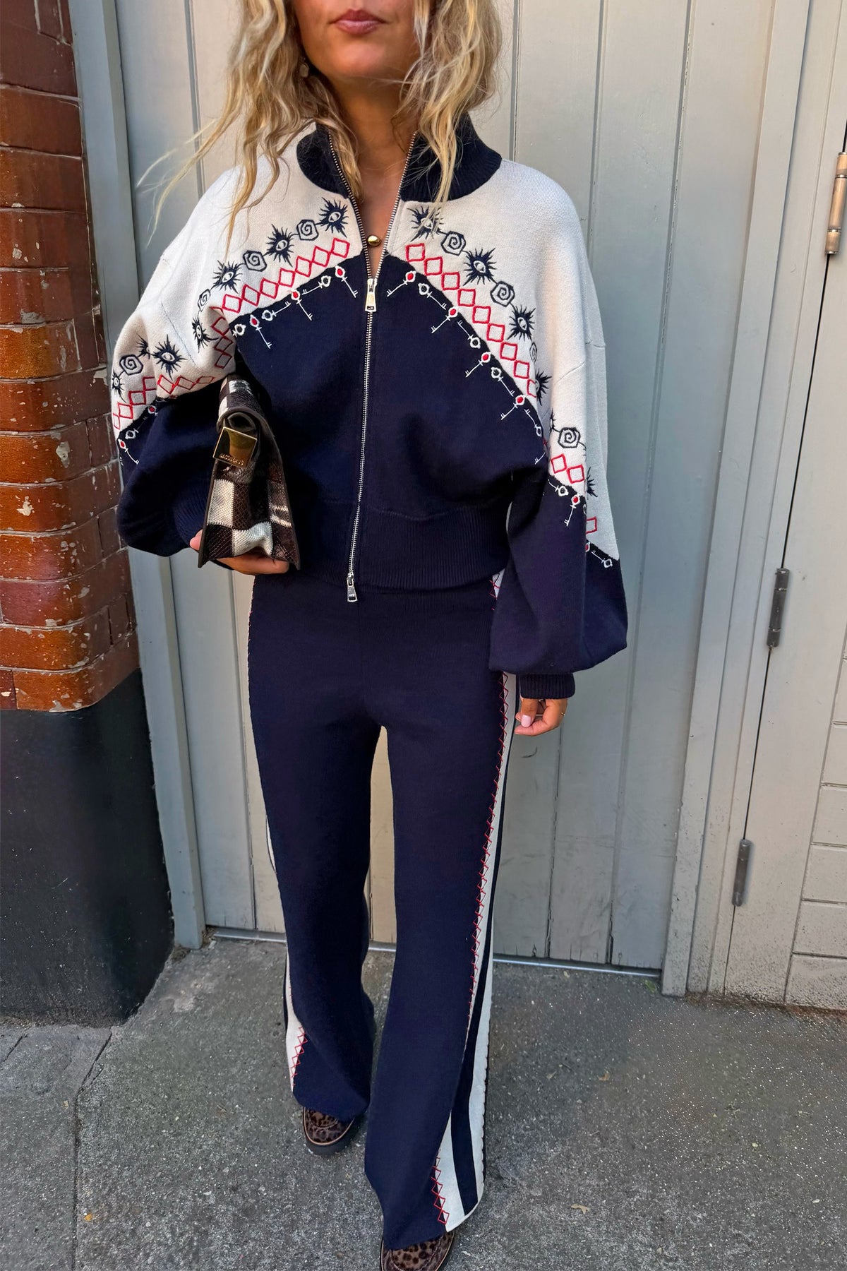 Never Fully Dressed Great Value - Navy Compact Knit Flares