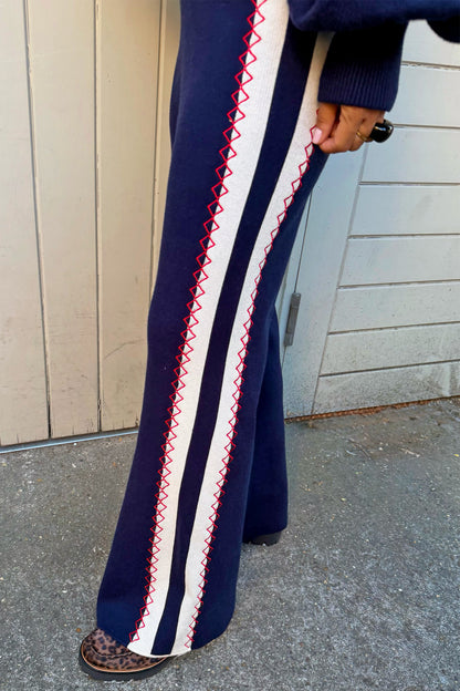Never Fully Dressed Great Value - Navy Compact Knit Flares