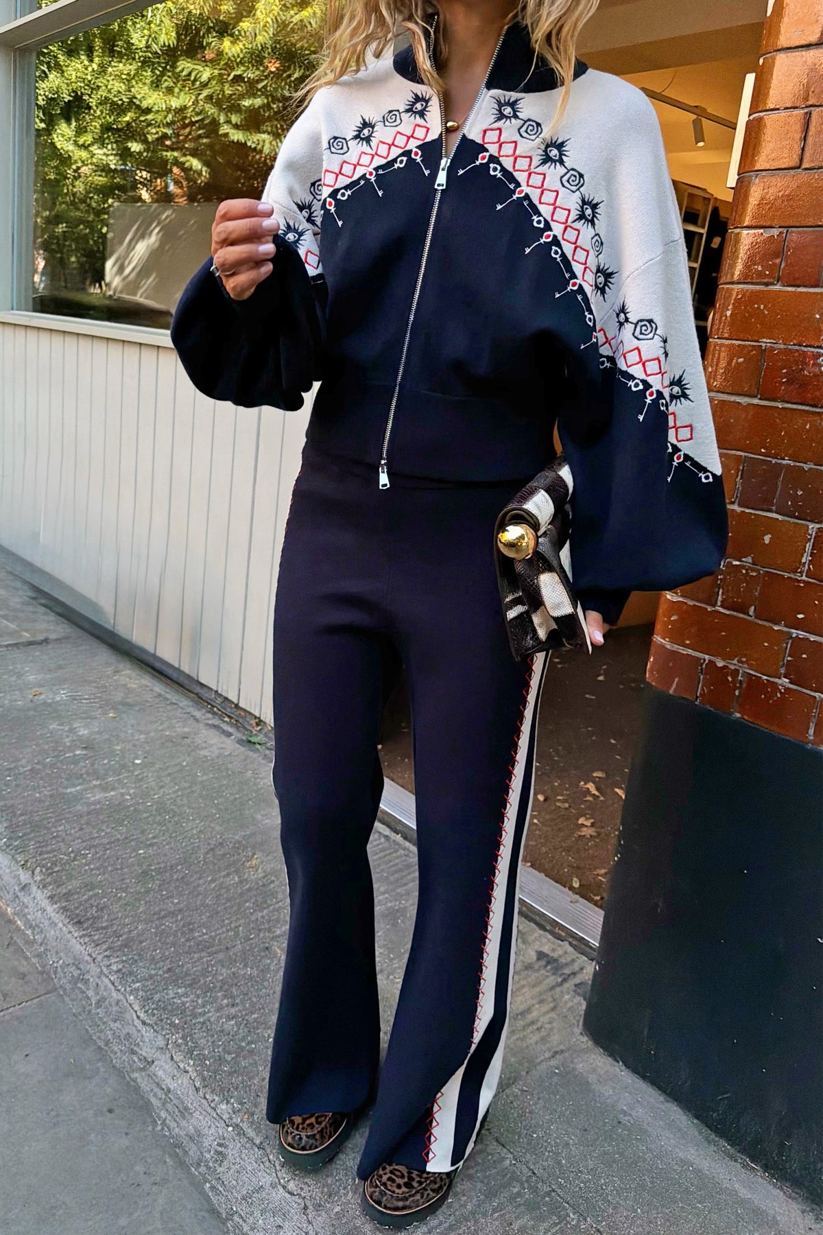 Never Fully Dressed Great Value - Navy Compact Knit Flares