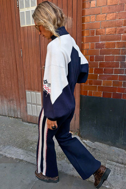 Never Fully Dressed Great Value - Navy Compact Knit Flares