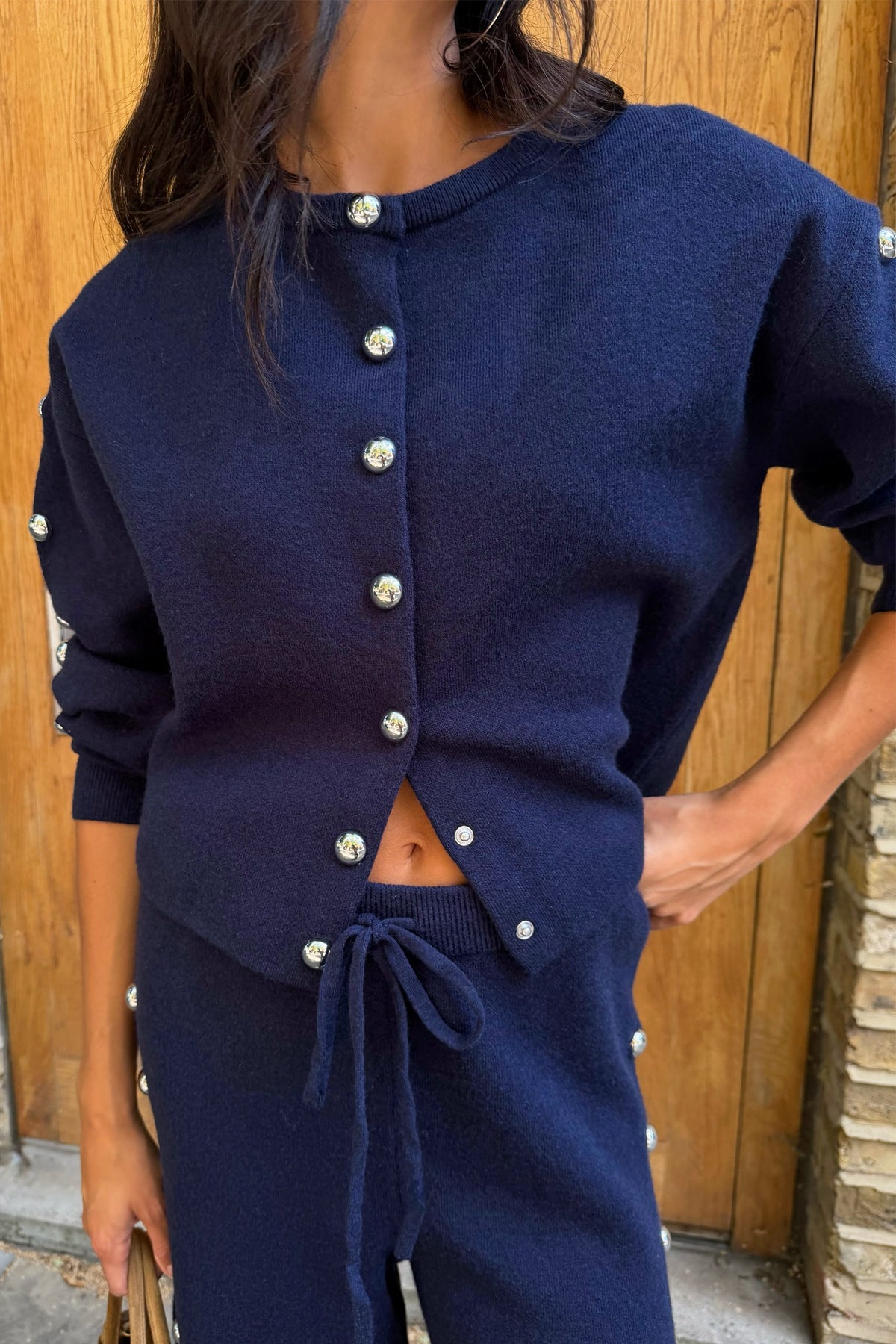 Never Fully Dressed Great Value - Navy Studded Cardigan - Knitwear - Never Fully Dressed
