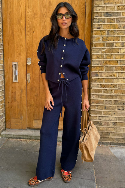 Never Fully Dressed Great Value - Navy Studded Cardigan - Knitwear - Never Fully Dressed