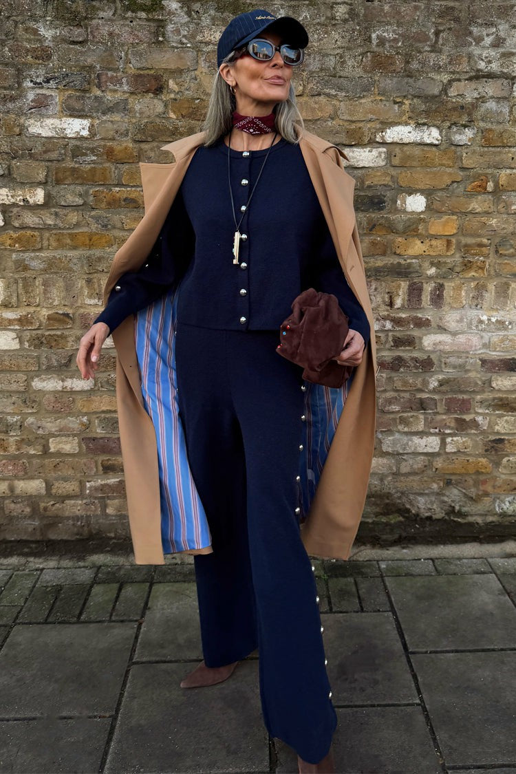 Never Fully Dressed Great Value - Navy Studded Cardigan - Knitwear - Never Fully Dressed