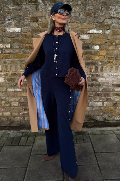 Never Fully Dressed Great Value - Navy Studded Cardigan - Knitwear - Never Fully Dressed