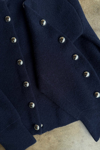 Never Fully Dressed Great Value - Navy Studded Cardigan - Knitwear - Never Fully Dressed