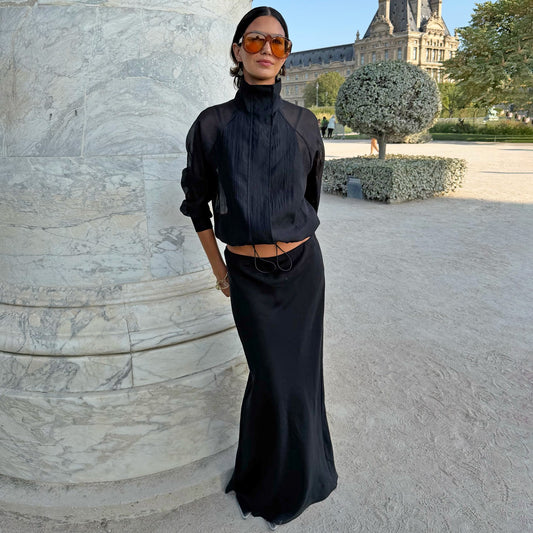 Never Fully Dressed Trusted - Black Daphne Midi Skirt
