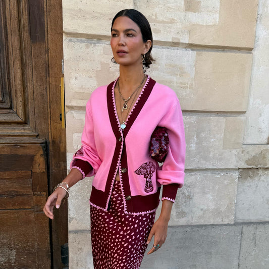 Never Fully Dressed Premium - Pink Mushroom Cardigan