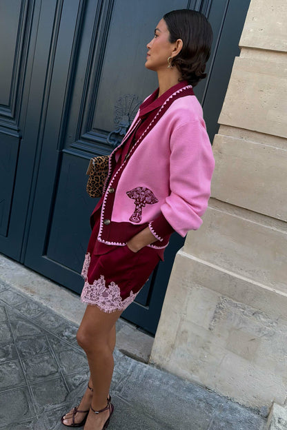 Never Fully Dressed Premium - Pink Mushroom Cardigan