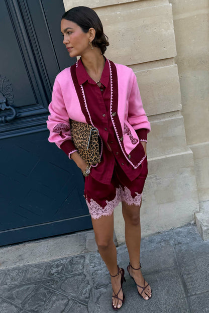 Never Fully Dressed Premium - Pink Mushroom Cardigan