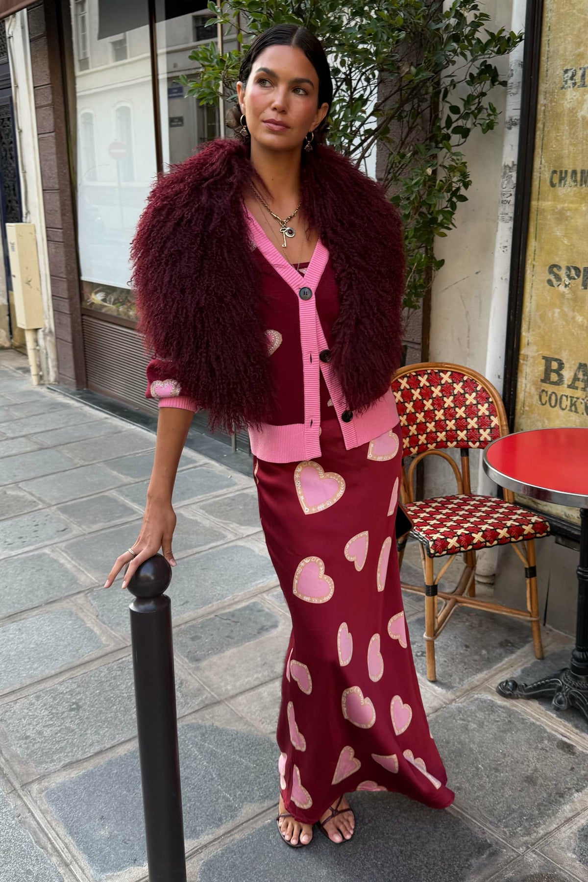 Never Fully Dressed Recommended - Burgundy Hearts Dorris Skirt