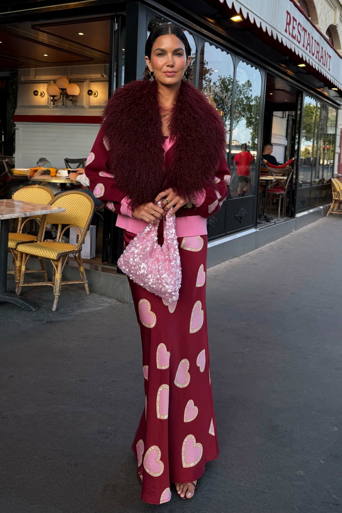 Never Fully Dressed Recommended - Burgundy Hearts Dorris Skirt