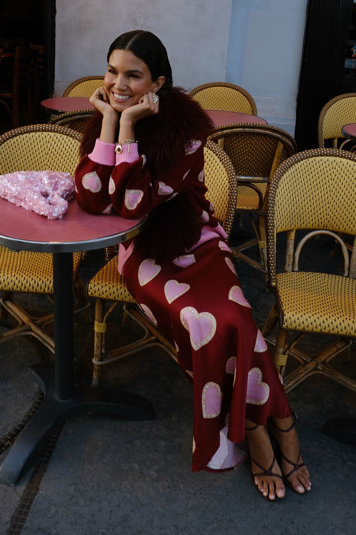 Never Fully Dressed Recommended - Burgundy Hearts Dorris Skirt