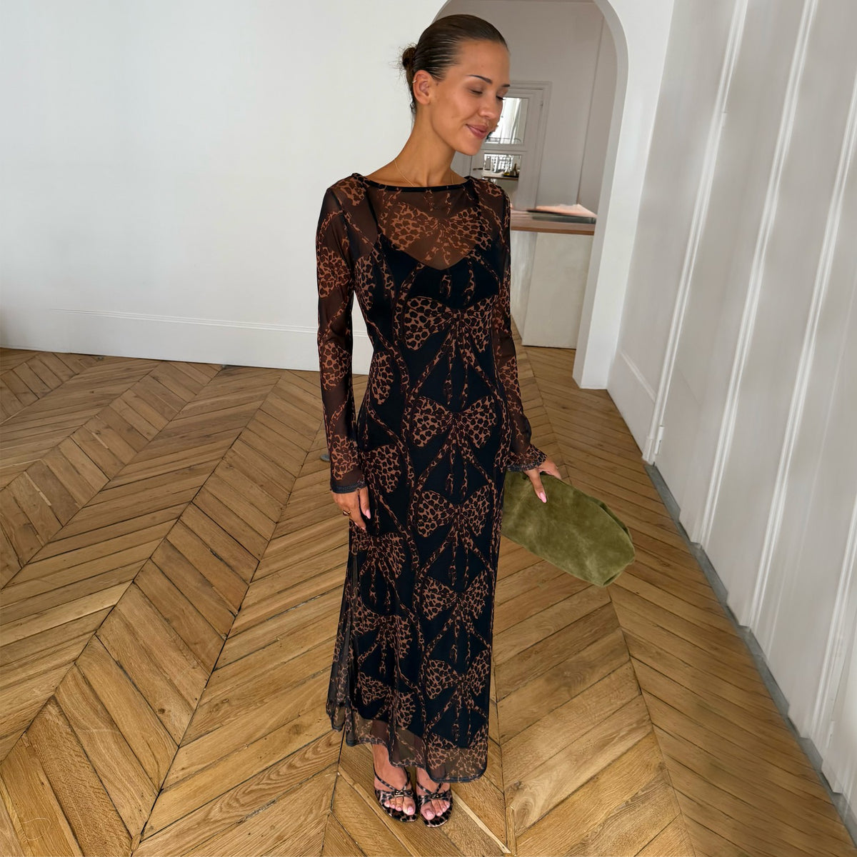 Never Fully Dressed Recommended - Black Bow Aria Mesh Dress