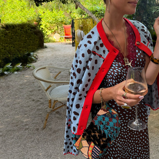 Never Fully Dressed Trending - Sky Blue Deer Embroidered Chloe Cardigan