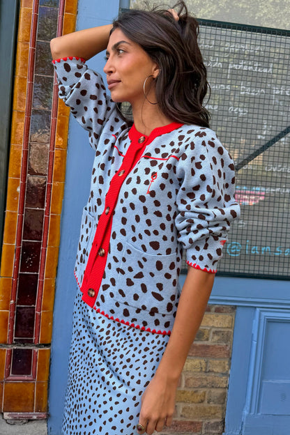 Never Fully Dressed Trending - Sky Blue Deer Embroidered Chloe Cardigan