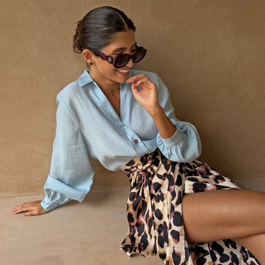 Never Fully Dressed Featured - Ice Blue Miley Multi-Wear Shirt