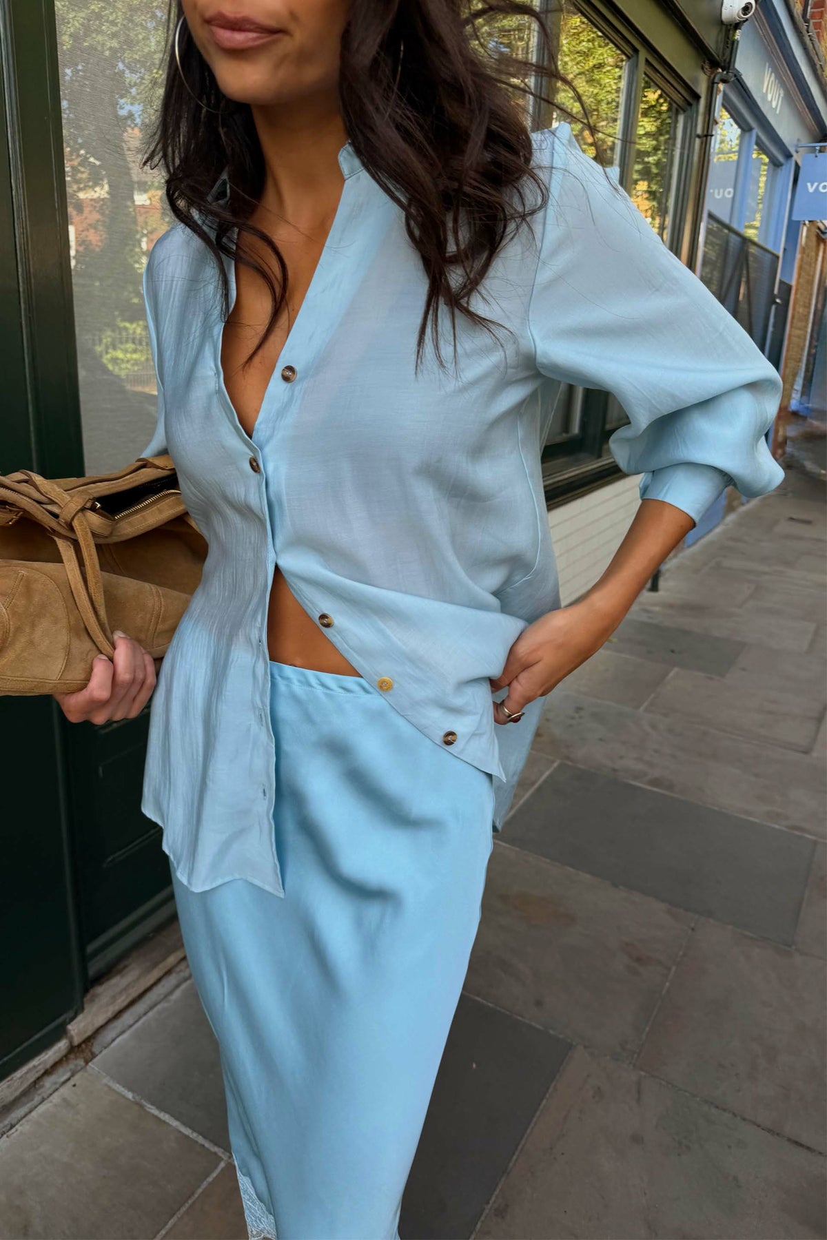Never Fully Dressed Featured - Ice Blue Miley Multi-Wear Shirt