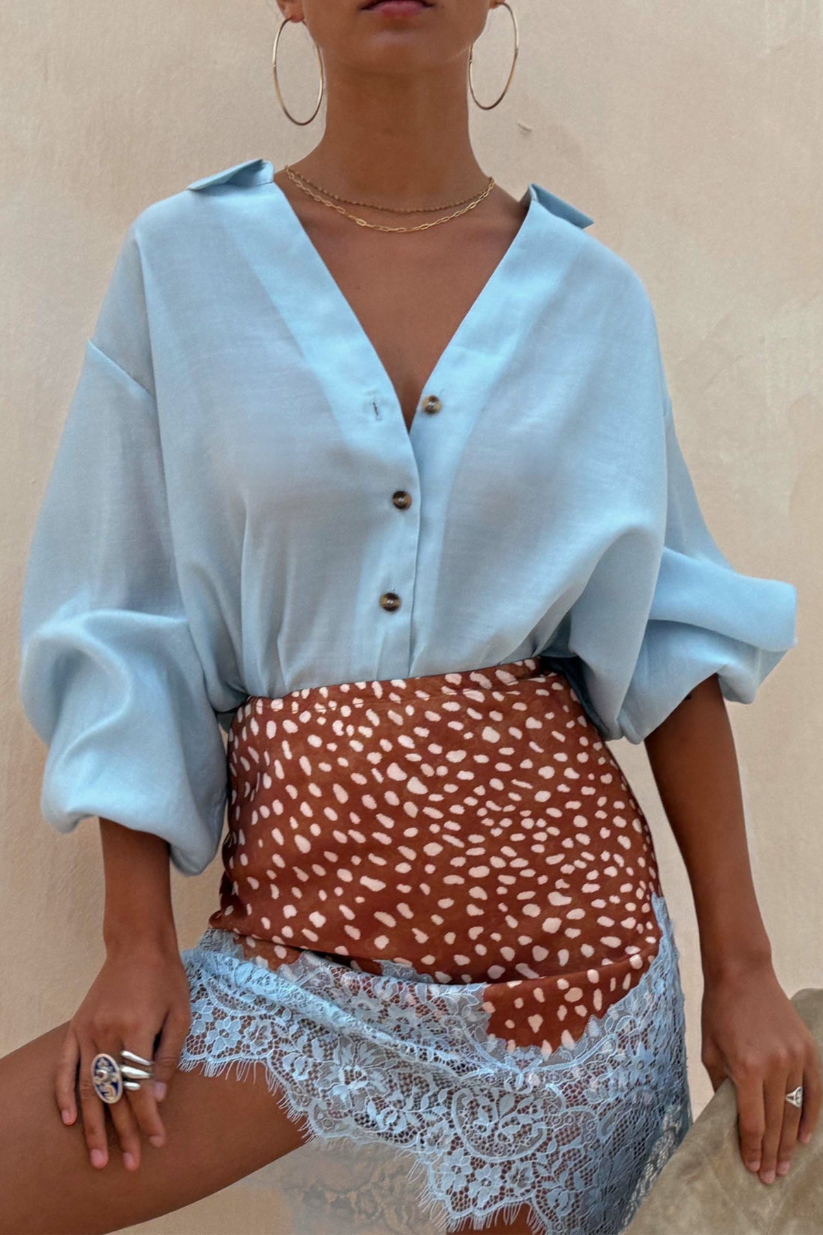 Never Fully Dressed Featured - Ice Blue Miley Multi-Wear Shirt