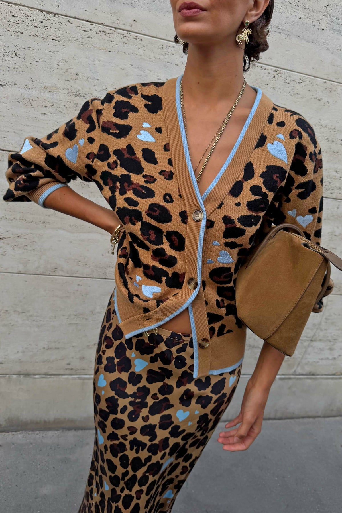 Never Fully Dressed Trending - Heart Leopard Cardigan