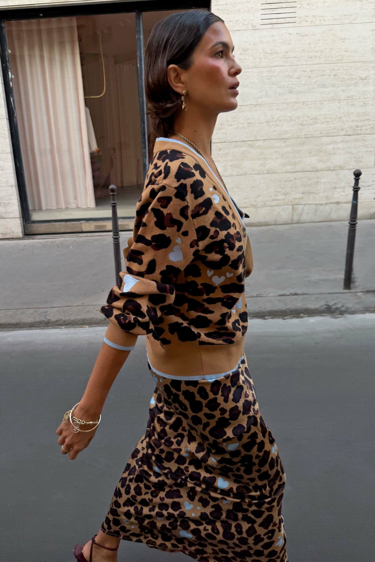 Never Fully Dressed Trending - Heart Leopard Cardigan