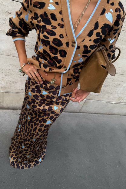 Never Fully Dressed Trending - Heart Leopard Dorris Skirt