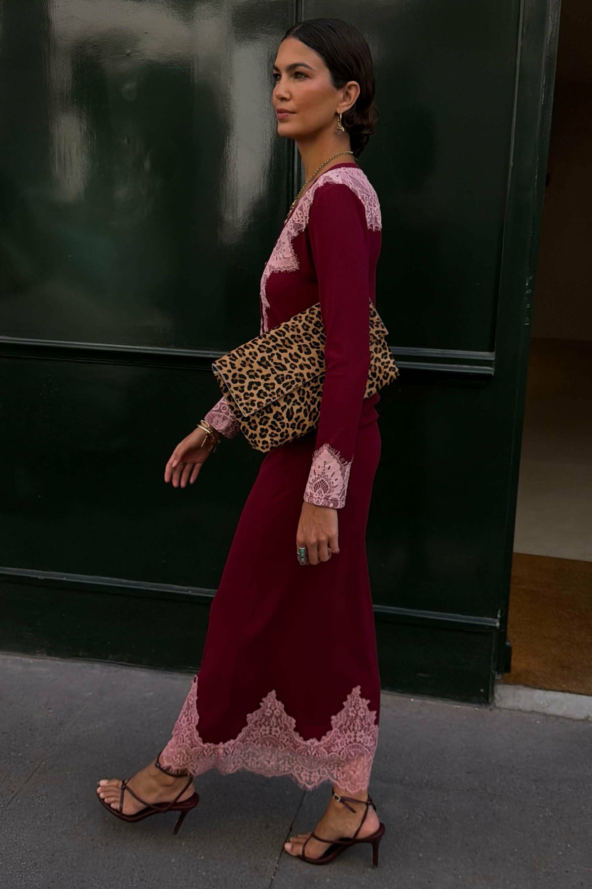 Never Fully Dressed Everyday - Burgundy Lace Rib Midi Maeva Skirt