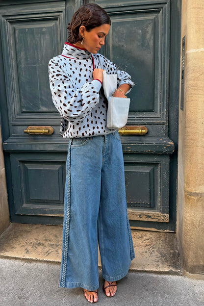 Never Fully Dressed Top Pick - Braided Jeans - High Rise Wide Leg Denim