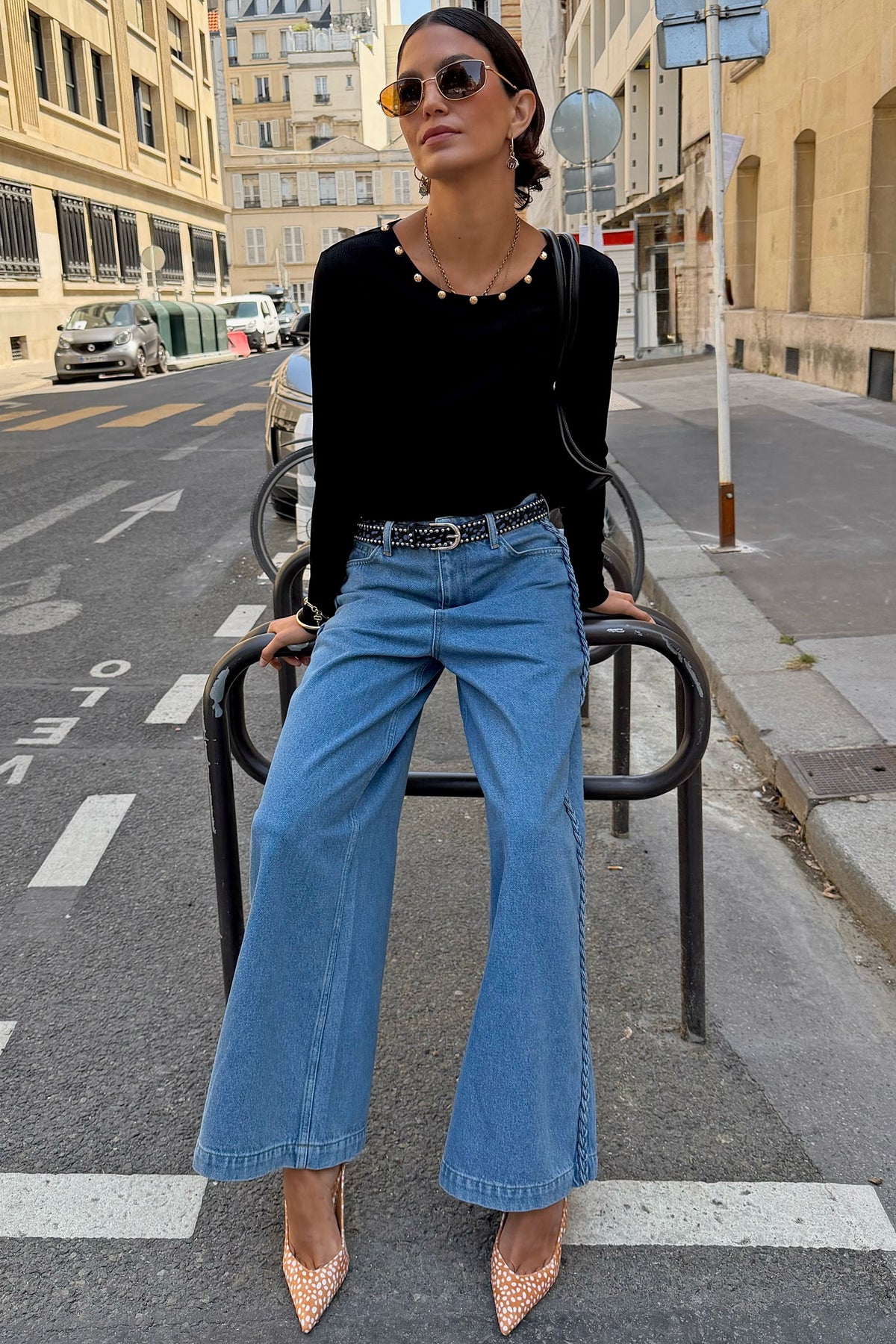 Never Fully Dressed Top Pick - Braided Jeans - High Rise Wide Leg Denim