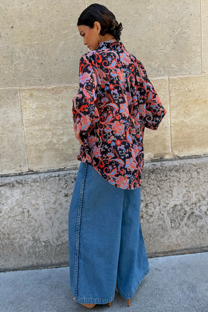 Never Fully Dressed Top Pick - Braided Jeans - High Rise Wide Leg Denim