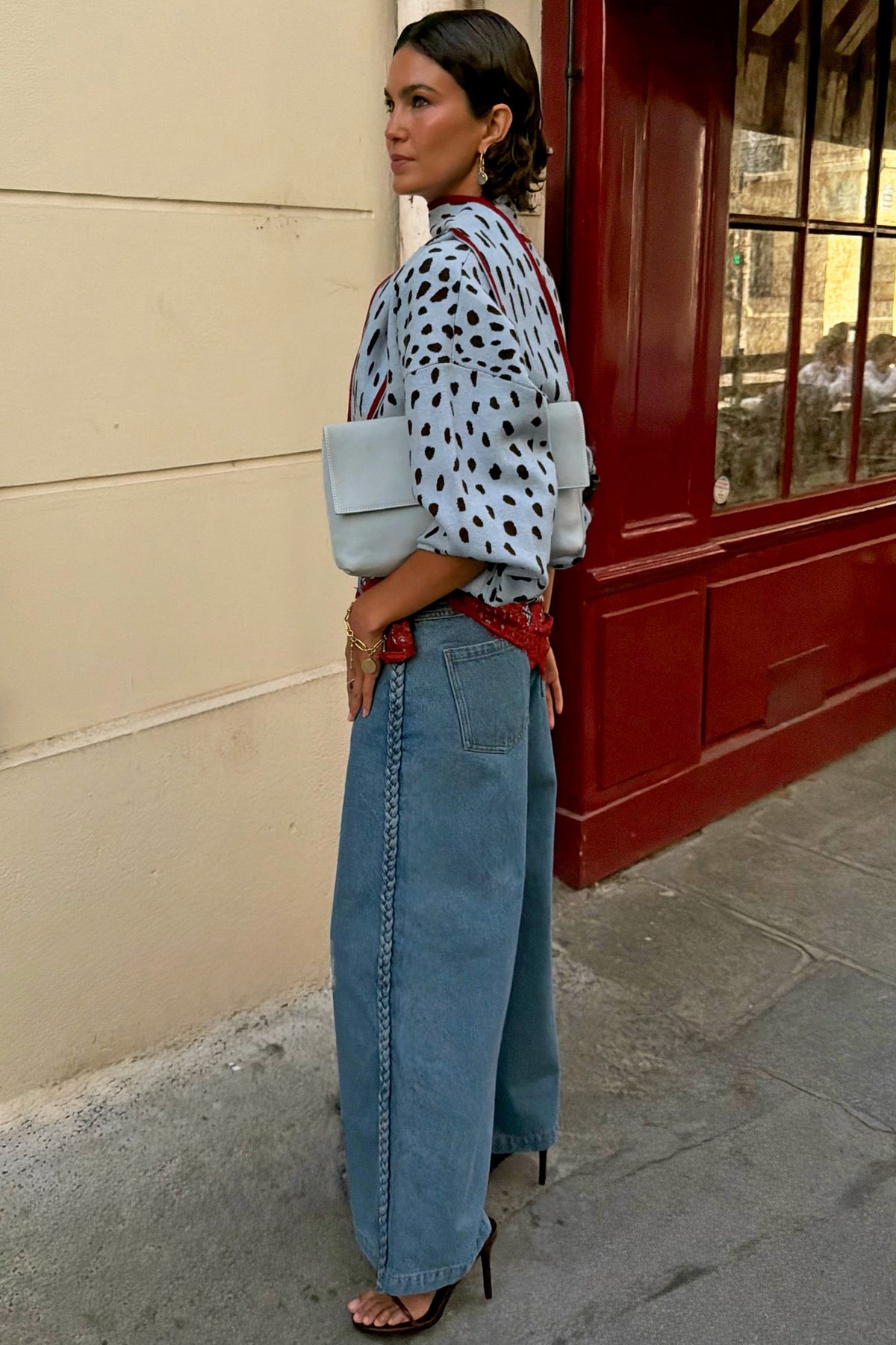 Never Fully Dressed Top Pick - Braided Jeans - High Rise Wide Leg Denim
