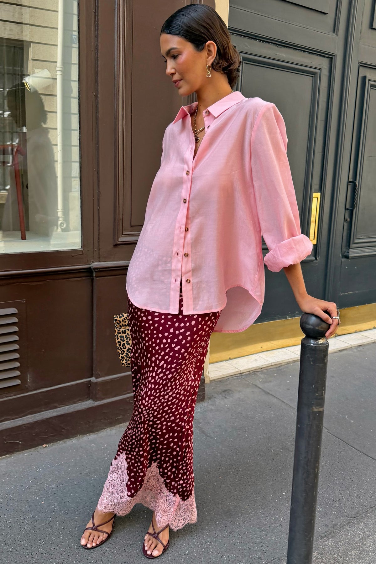Never Fully Dressed Quality - Burgundy Deer Midi Maeva Skirt