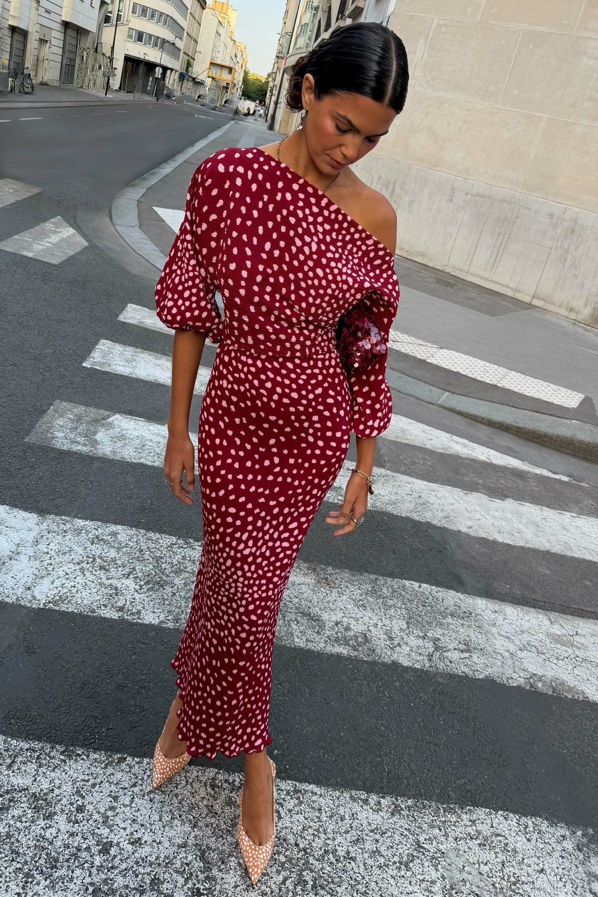Never Fully Dressed Smart Buy - Burgundy Deer Tilly Dress - Wedding Guest