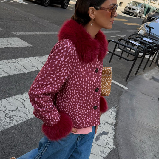 Never Fully Dressed Best Price - Burgundy Deer Jacket