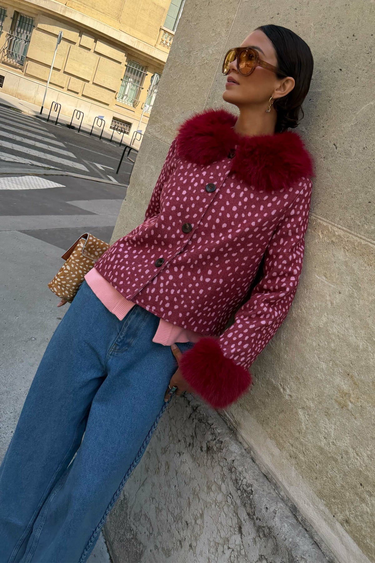 Never Fully Dressed Best Price - Burgundy Deer Jacket