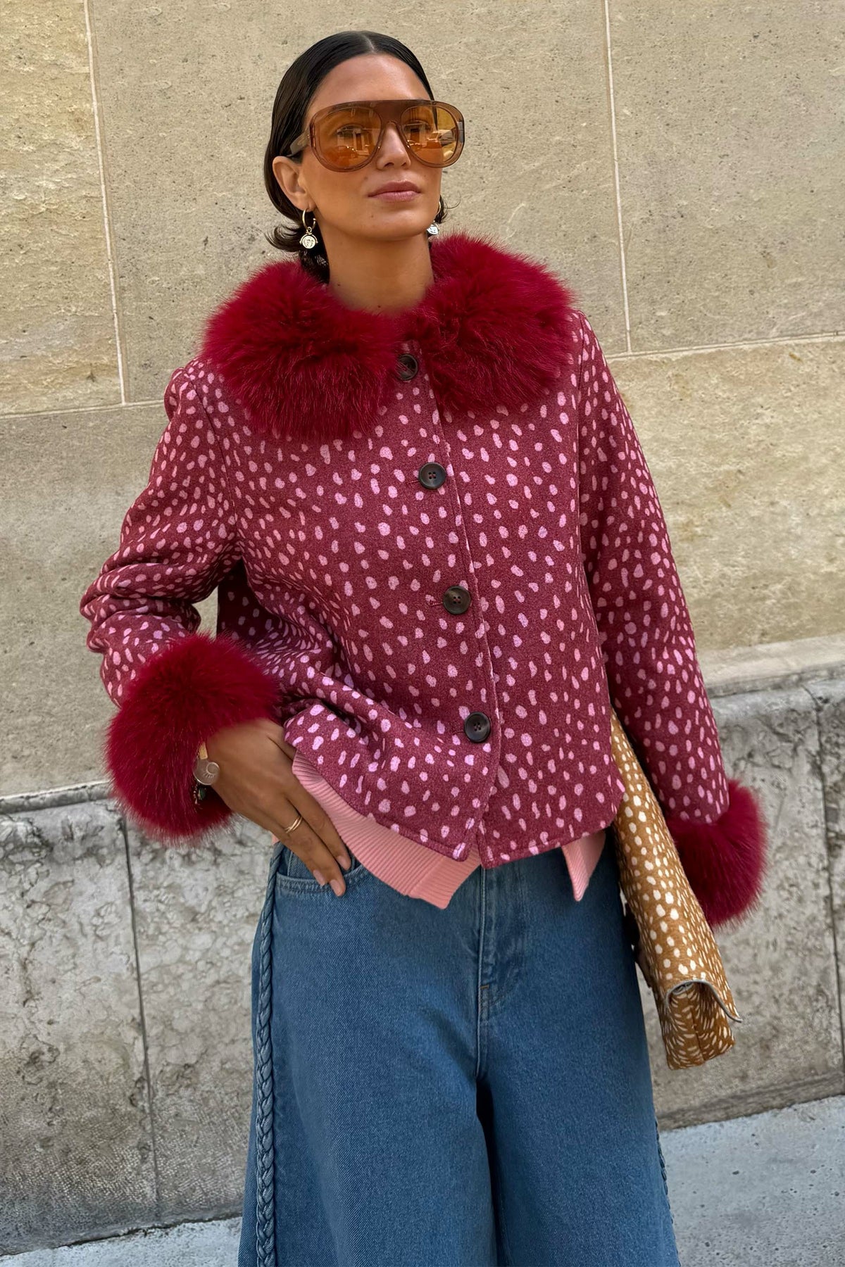 Never Fully Dressed Best Price - Burgundy Deer Jacket