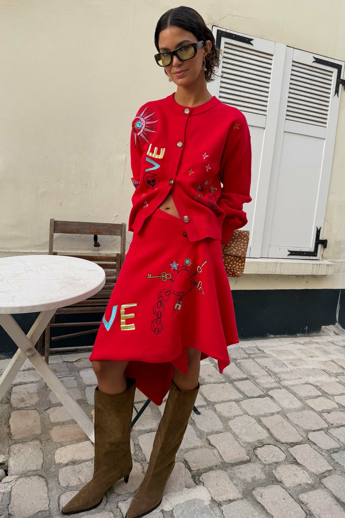 Never Fully Dressed Recommended - Red Amore Large Knit Scarf