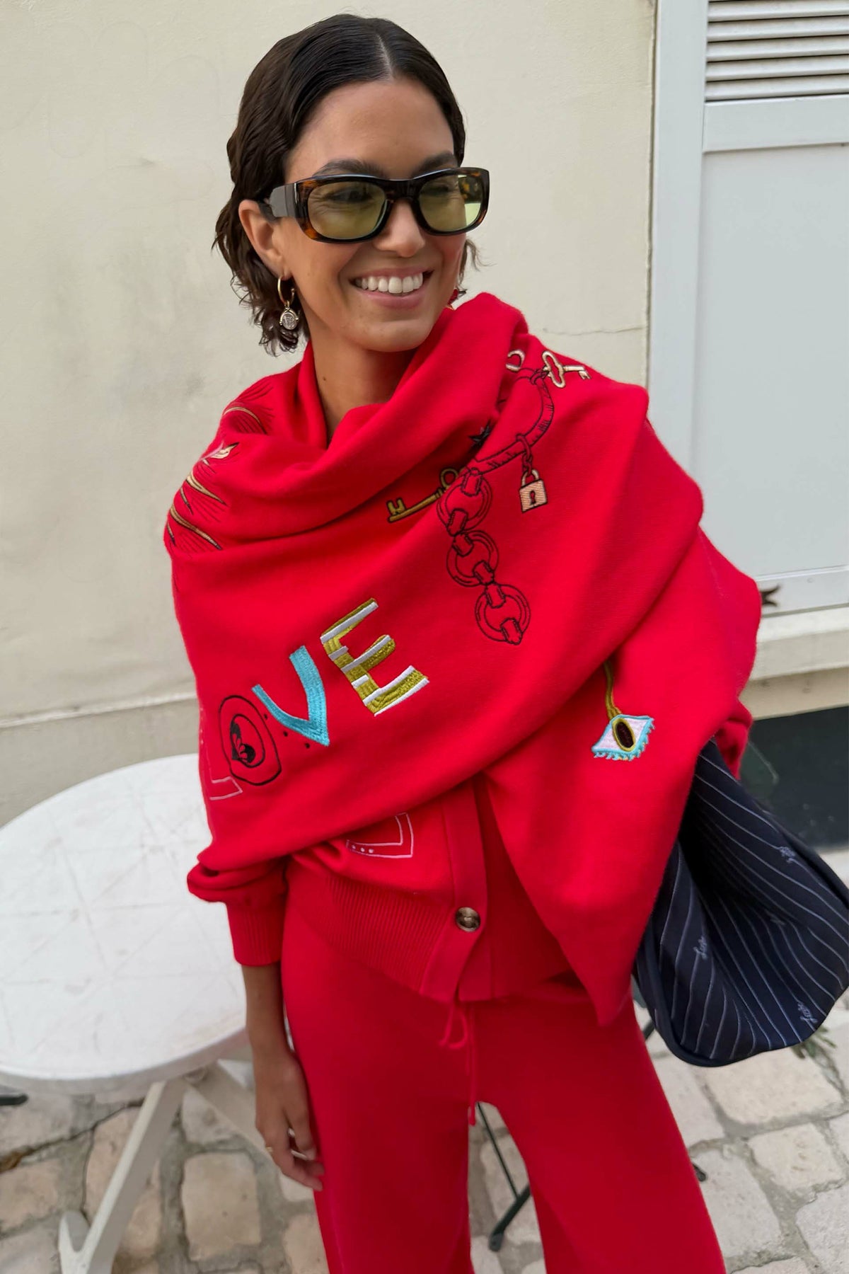 Never Fully Dressed Recommended - Red Amore Large Knit Scarf