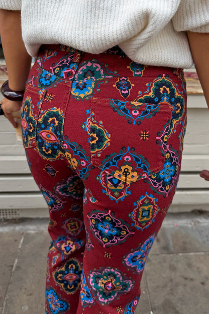 Never Fully Dressed Best Price - Red Tile Flared Jeans