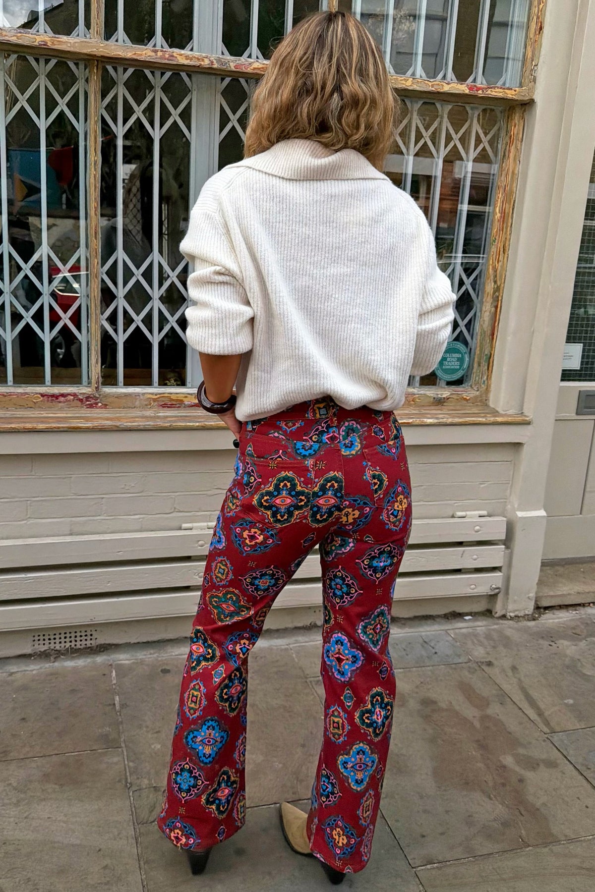 Never Fully Dressed Best Price - Red Tile Flared Jeans