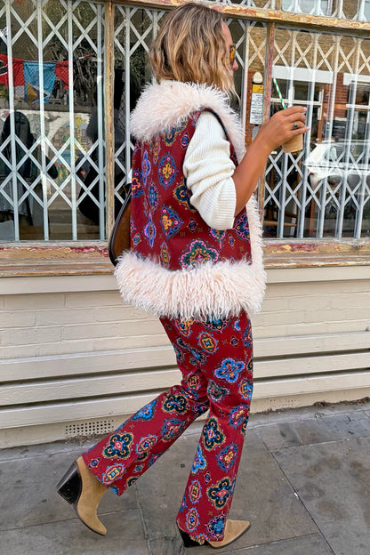 Never Fully Dressed Best Price - Red Tile Flared Jeans