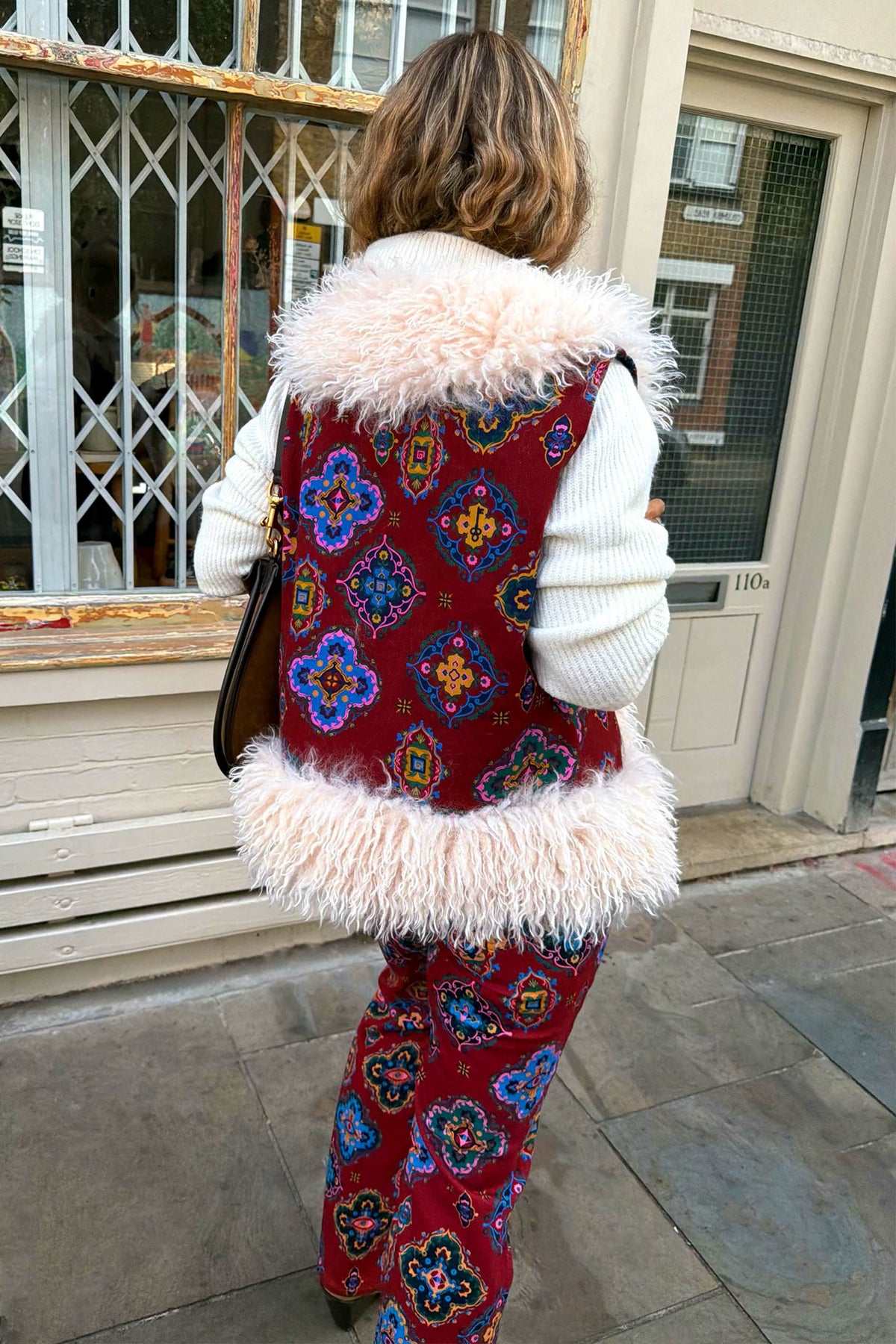Never Fully Dressed Featured - Red Tile Faux Fur Gilet