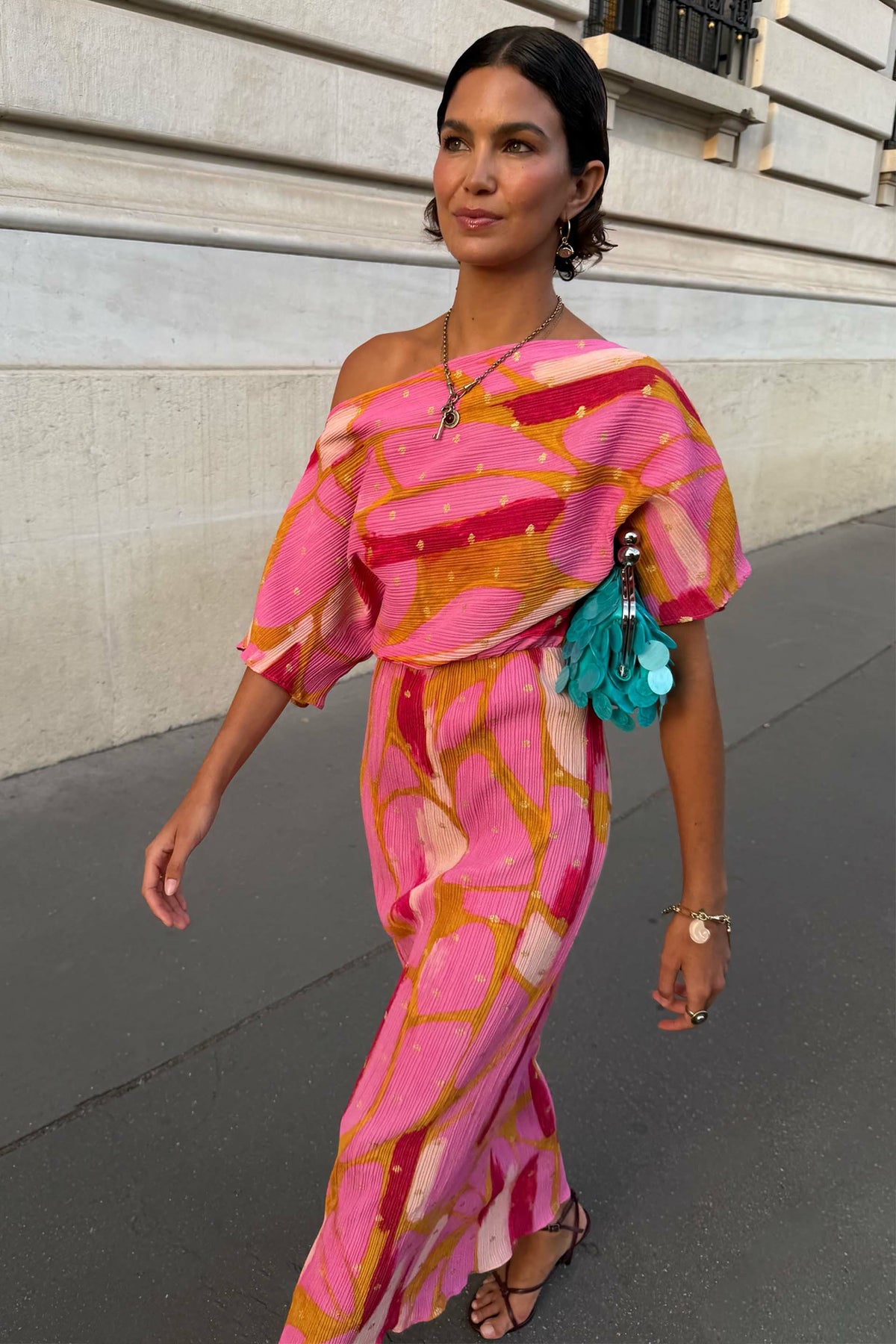 Never Fully Dressed Best Price - Pink & Olive Abstract Tilly Dress
