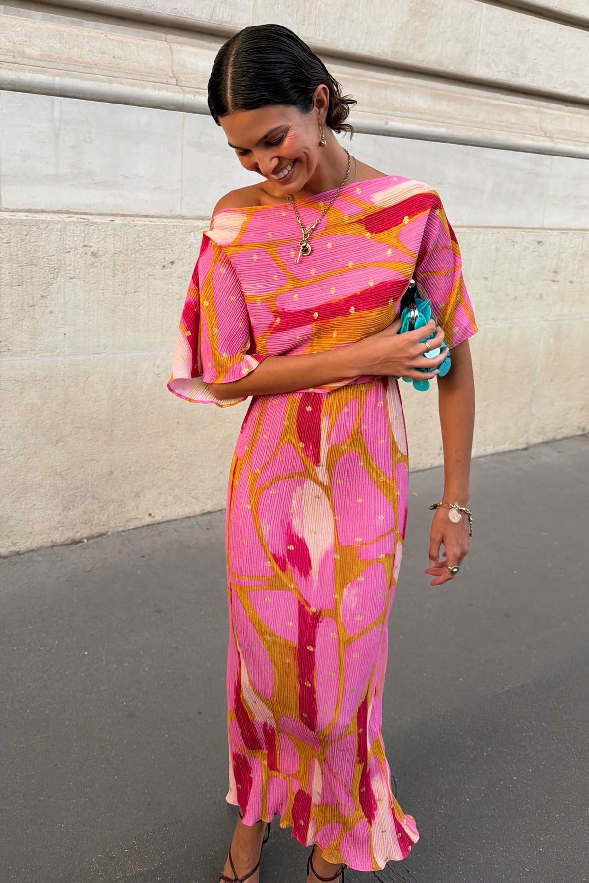 Never Fully Dressed Best Price - Pink & Olive Abstract Tilly Dress