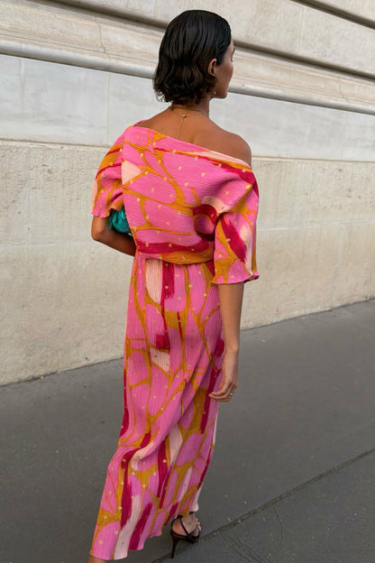 Never Fully Dressed Best Price - Pink & Olive Abstract Tilly Dress