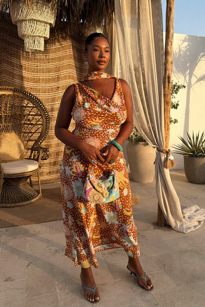 Never Fully Dressed Sale - Star Deer Sophie Dress, Multi-wear Detachable Scarf - Never Fully Dressed