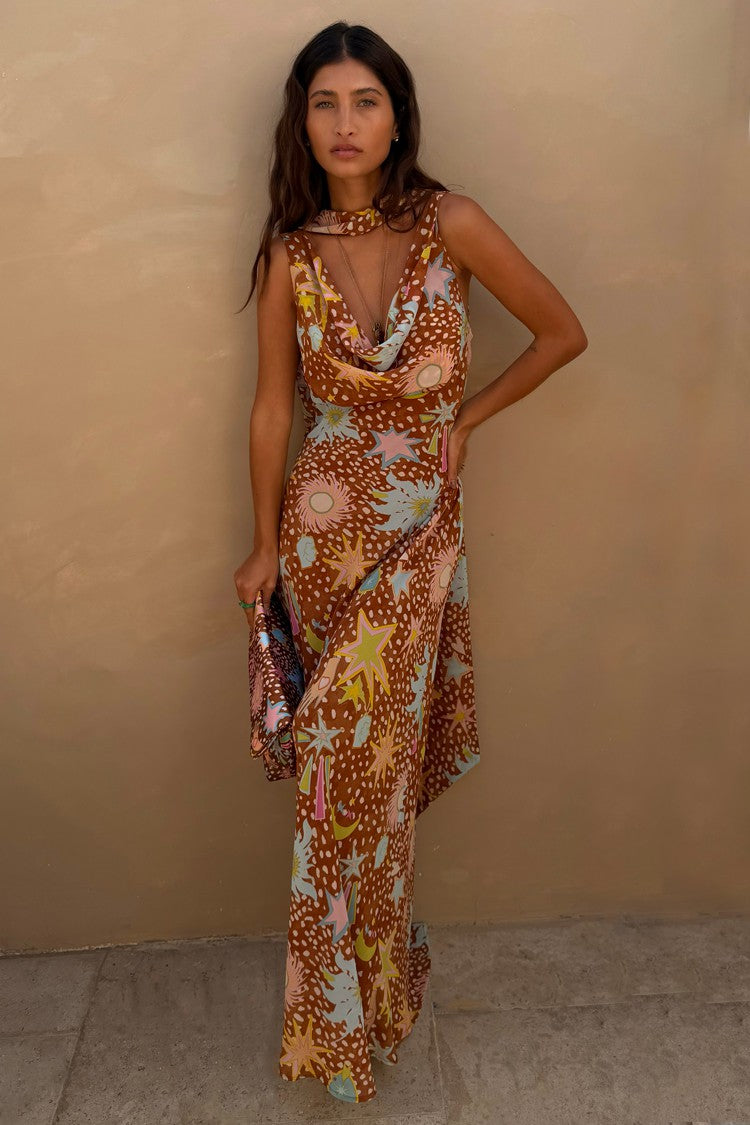 Never Fully Dressed Sale - Star Deer Sophie Dress, Multi-wear Detachable Scarf - Never Fully Dressed