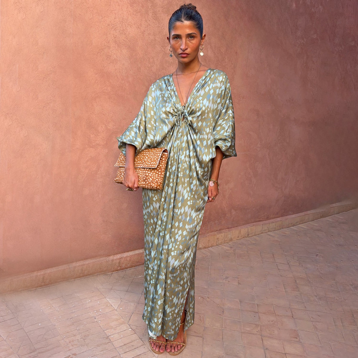 Never Fully Dressed Special Offer - Green Diamond Print Toria Dress