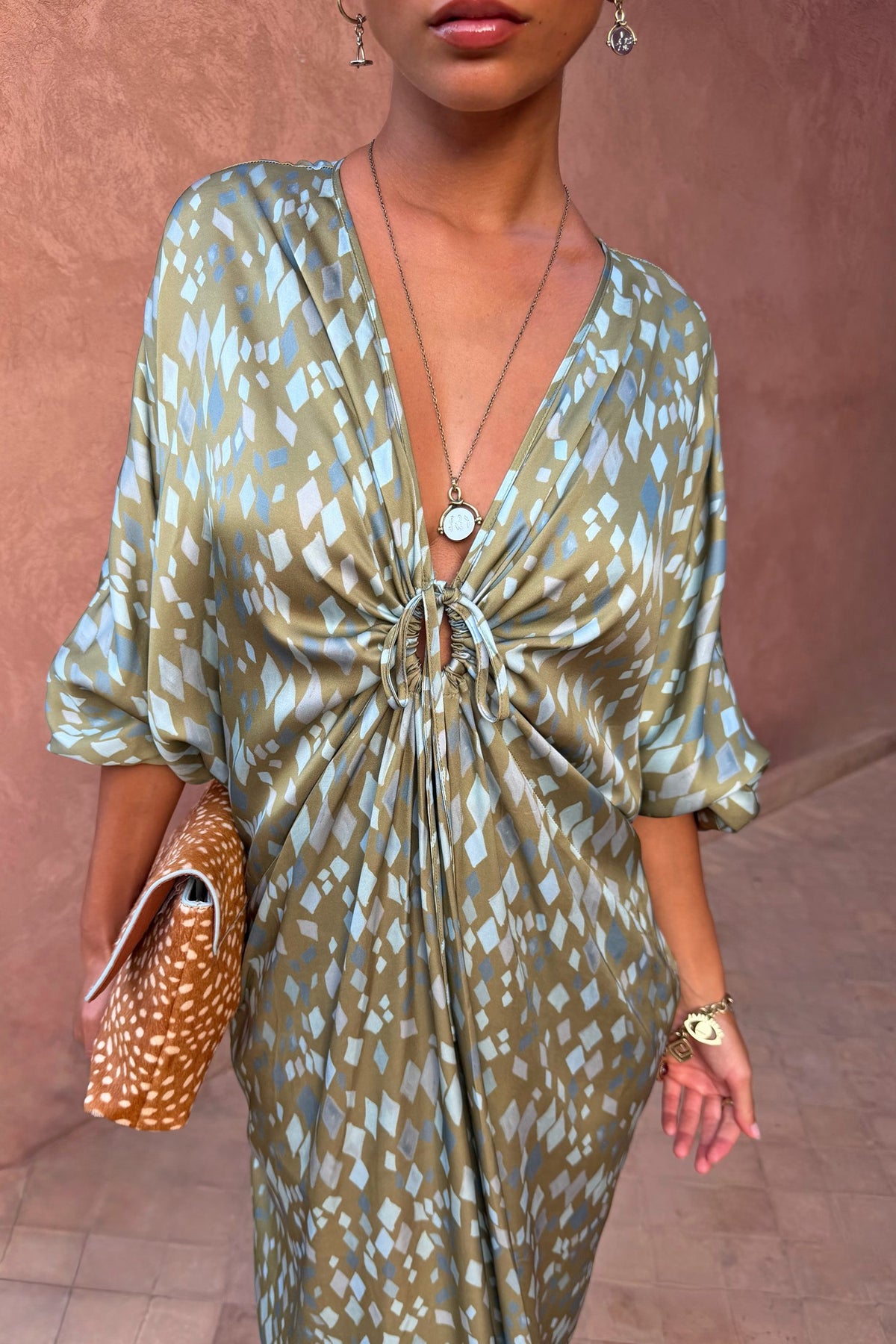 Never Fully Dressed Special Offer - Green Diamond Print Toria Dress