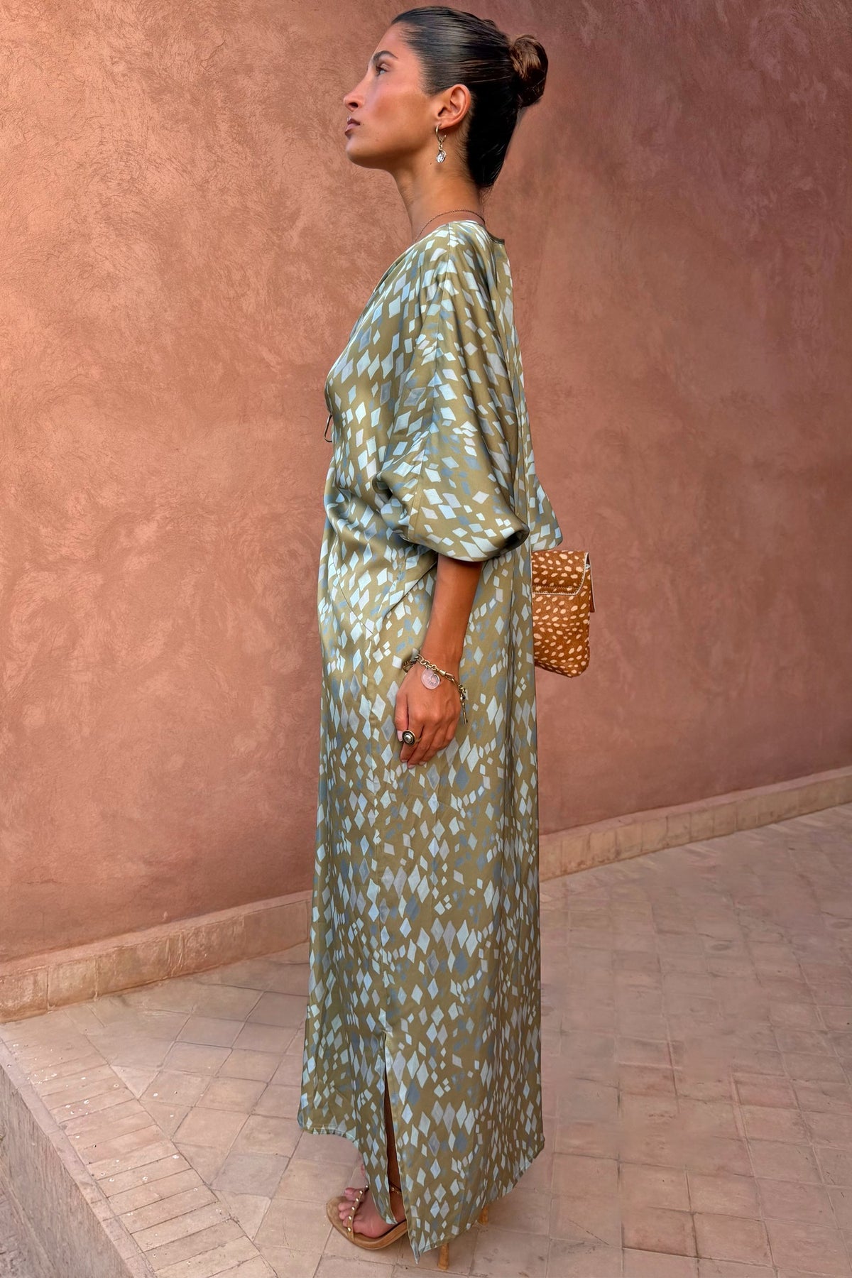 Never Fully Dressed Special Offer - Green Diamond Print Toria Dress