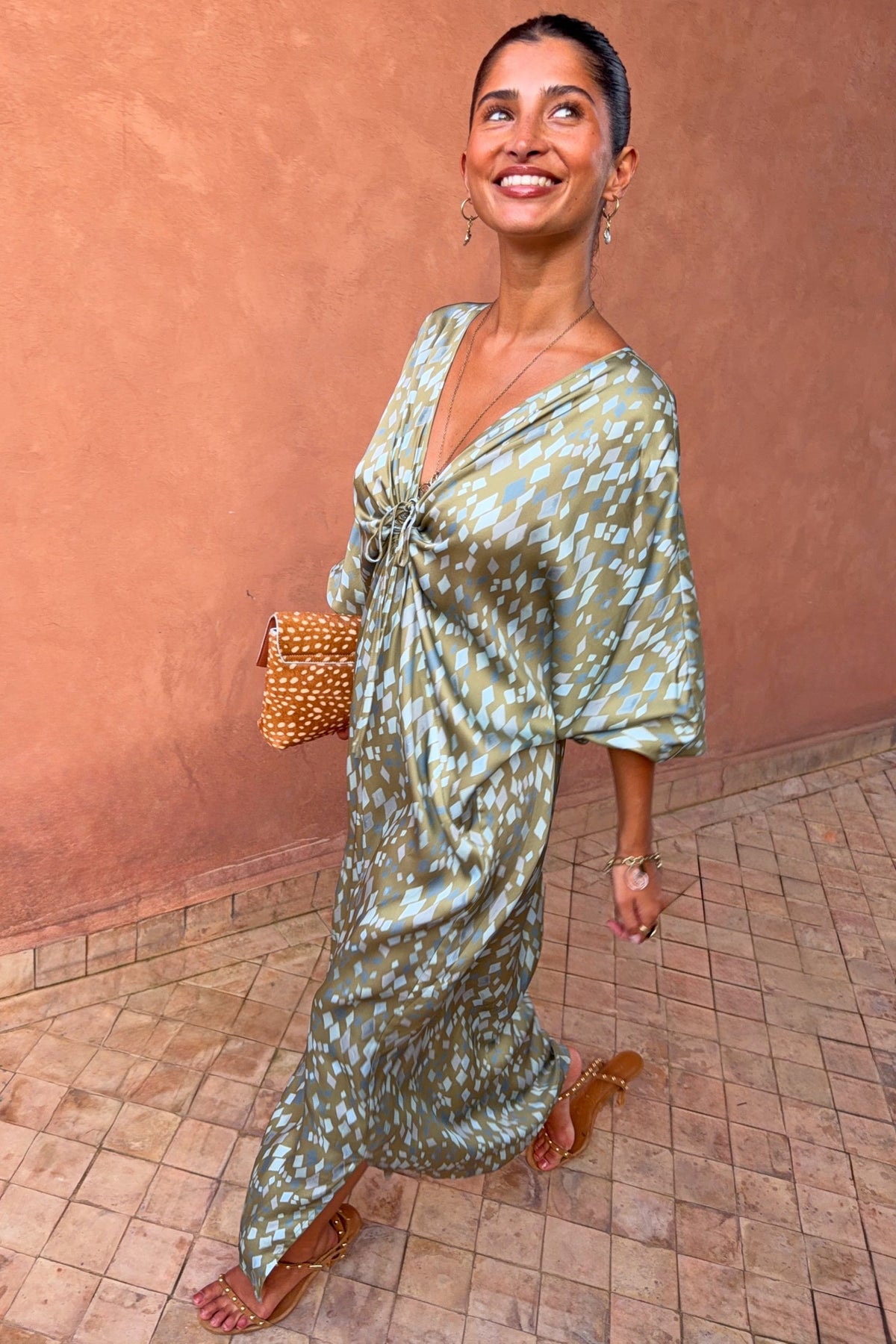 Never Fully Dressed Special Offer - Green Diamond Print Toria Dress